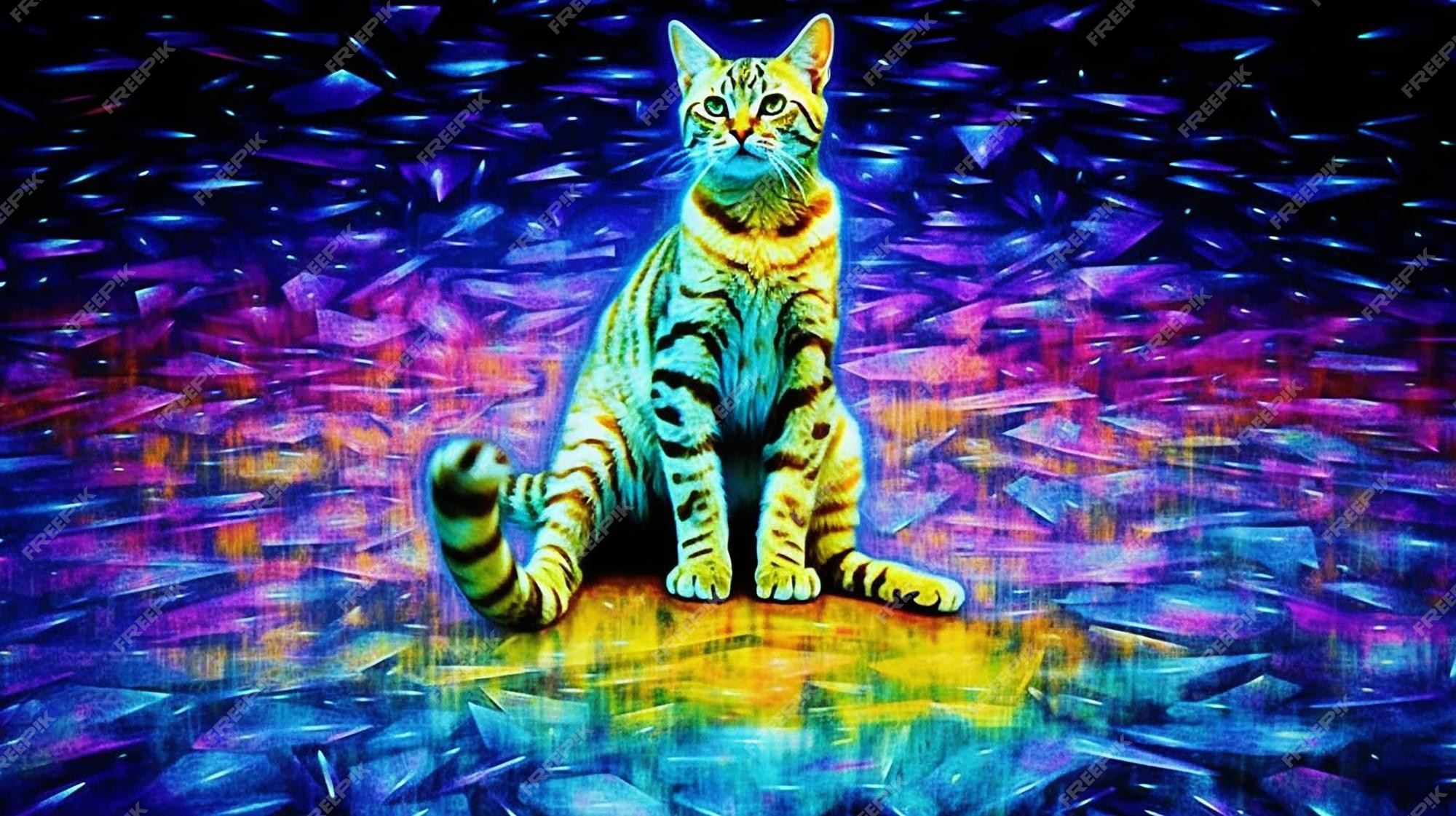Premium Photo Holographic_cat