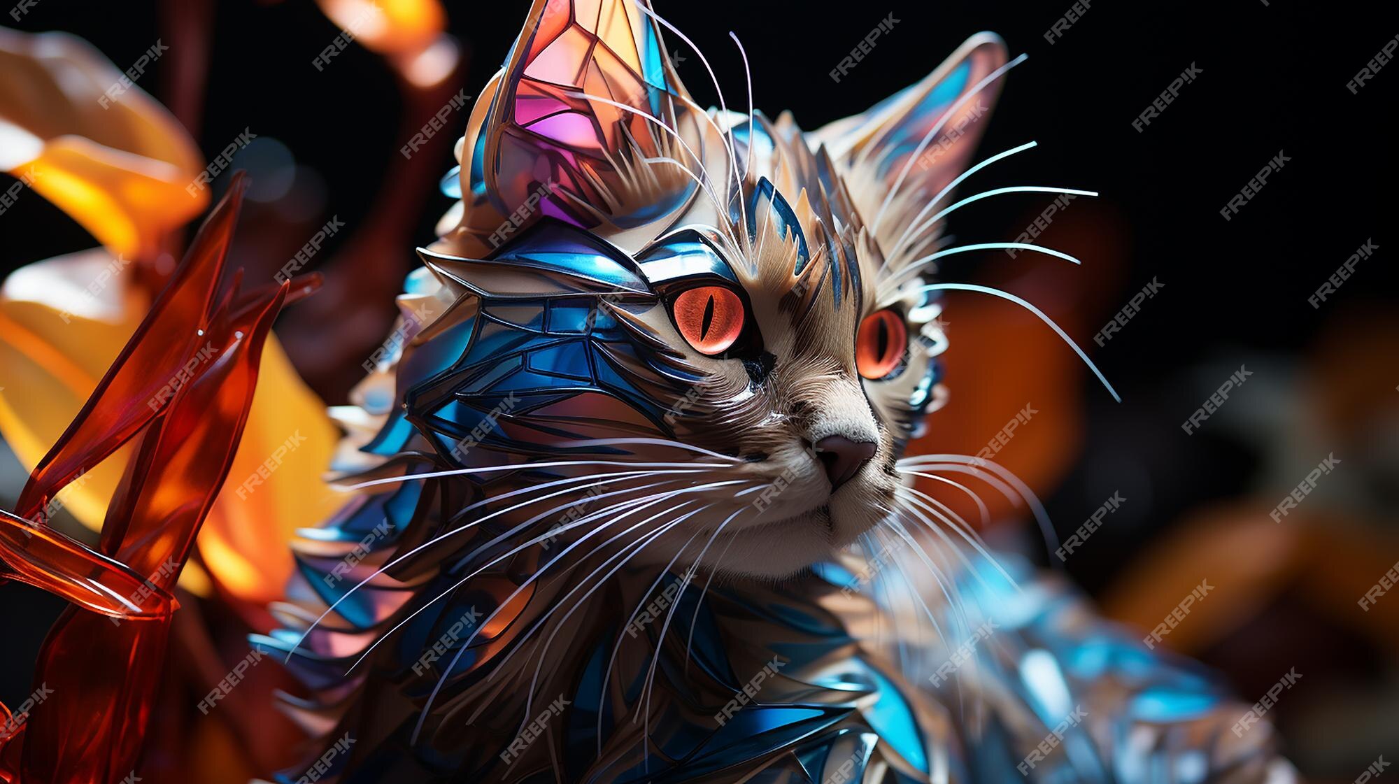 Premium Photo Holographic_cat