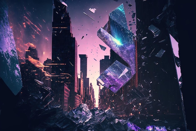 Holographic city in shattered glass