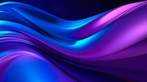 holographic curves neon fluid flow glossy abstract