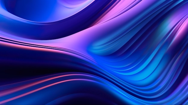 holographic curves neon fluid flow glossy abstract