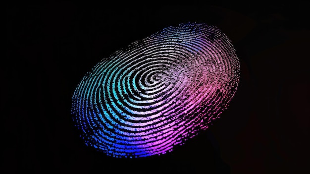 holographic fingerprint on black background