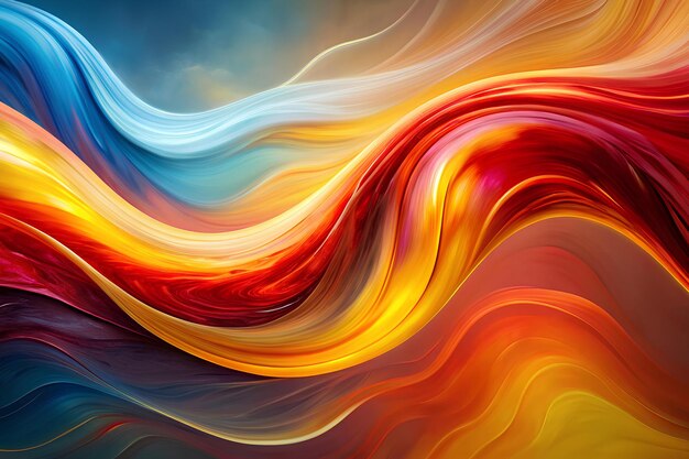 Holographic Fluid Wave Illustration Background A Captivating Display of Dynamic