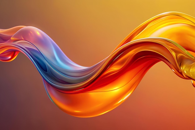 Holographic Fluid Wave Illustration Background A Seamless Fusion of Artistic Expression