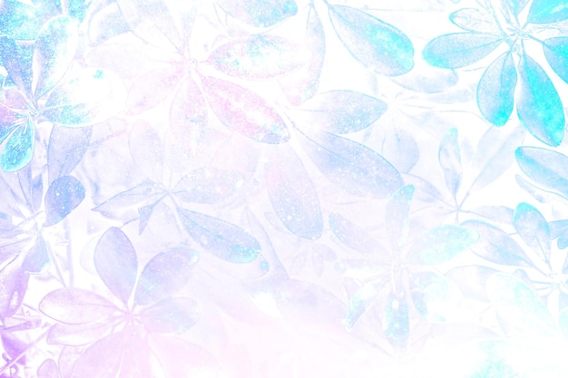 Holographic Leafy plant patterned background