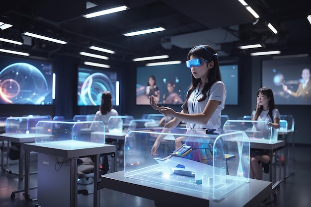 Holographic Learning Experiences Immersive Education in Futuristic Classrooms