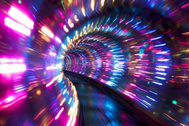 Foto tunnel luminoso olografico