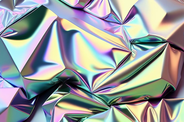 Holographic metallic gradient texture Background 70s Generative Ai