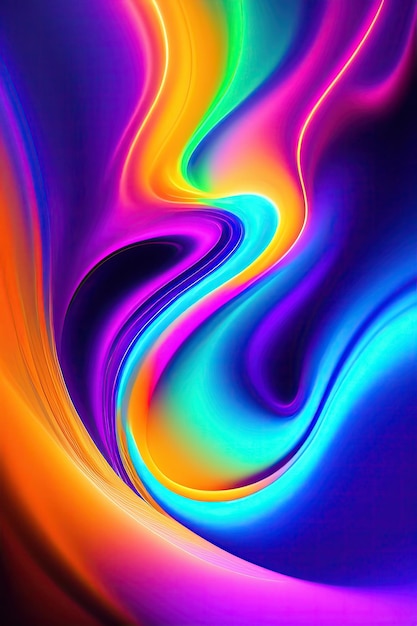 Holographic Neon Fluid Background