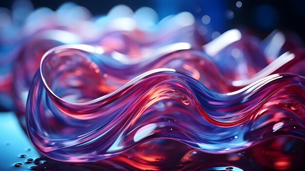 Holographic Neon Fluid Waves Photo