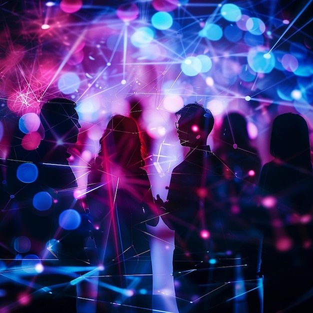 Photo holographic networking event mixer image featuring a group of people