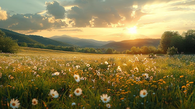 Photo holographic photography of a serene countryside