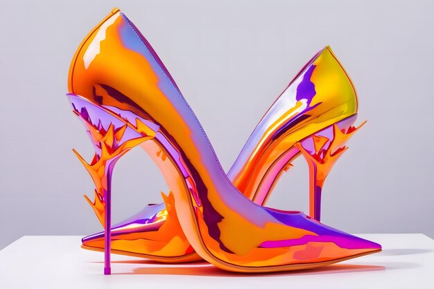 Holographic pointed toe heel neural network ai generated