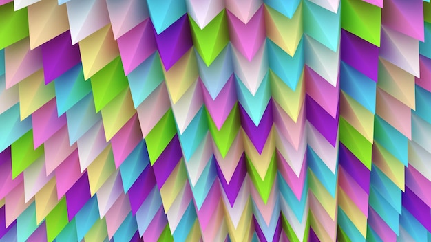 Holographic pyramids background 3d illustration Multicolor wallpaper Smooth pastel texture Spikes abstract Sharp objects 3d rendering backdrop