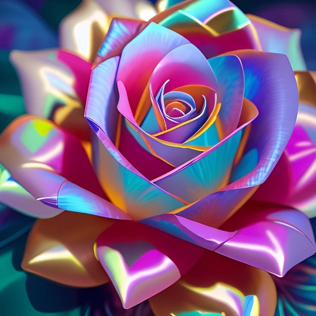 Photo holographic rose photo