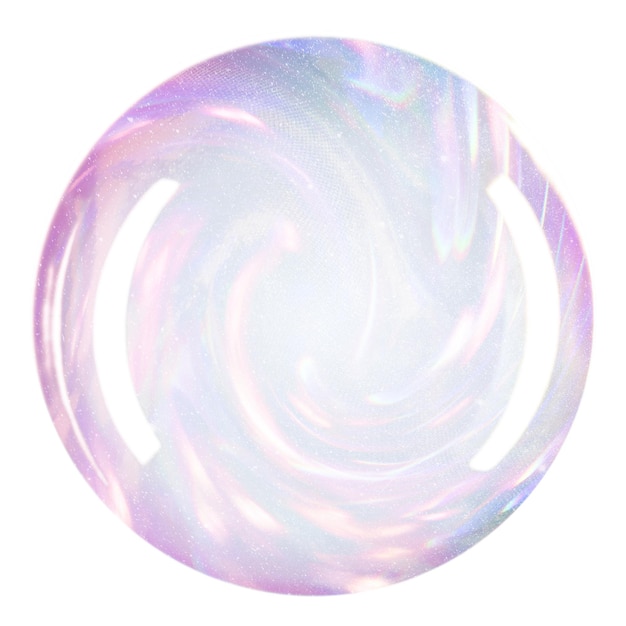 Holographic round bubble frame png copy space