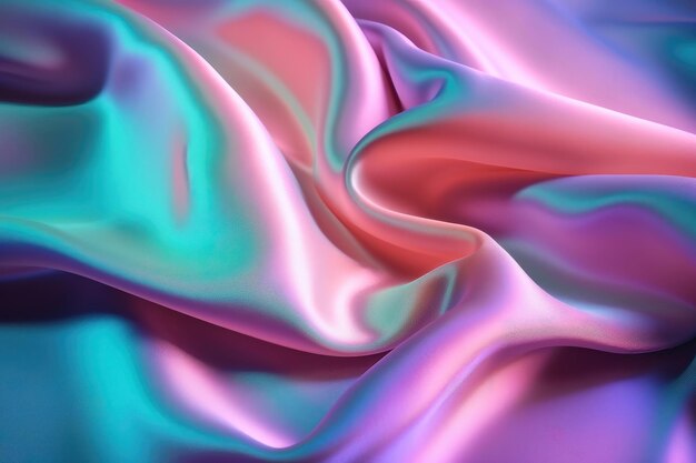 Holographic silk texture playful color ai generated