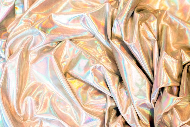 Holographic texture background reflective fabric multicolored iridescent