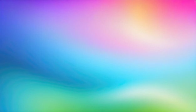 Фото Голографический единорог градиентные цвета мягкий размытый фон