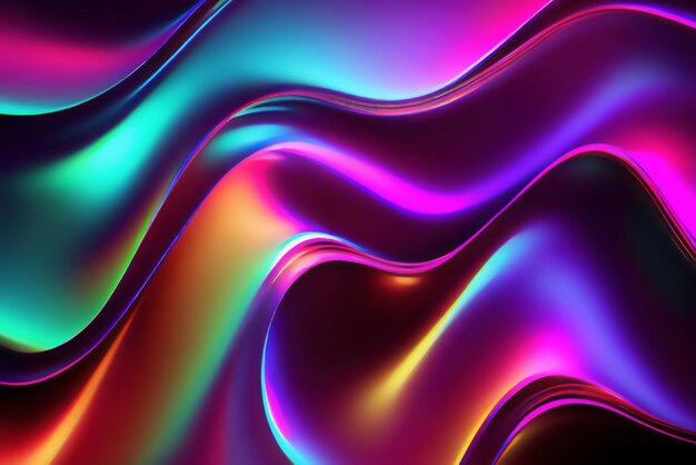 Holographic waves fluid curves abstract background