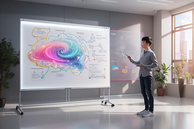 Holographic Whiteboard Brainstorms 3D Idea Visualization