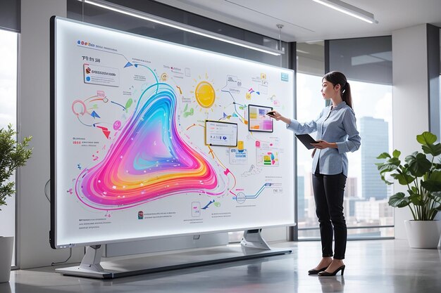 Holographic whiteboard brainstorms 3d idea visualization