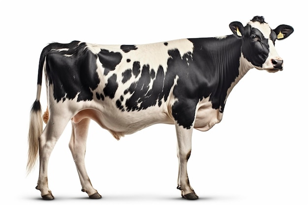 Holstein cow on white background created with generative AI