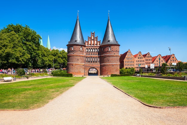 Holstentor city gate in Lubeck