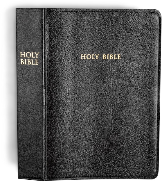 Holy Bible book on white background