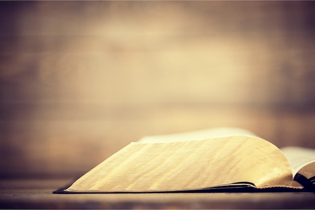 Holy Bible  book on a wooden background