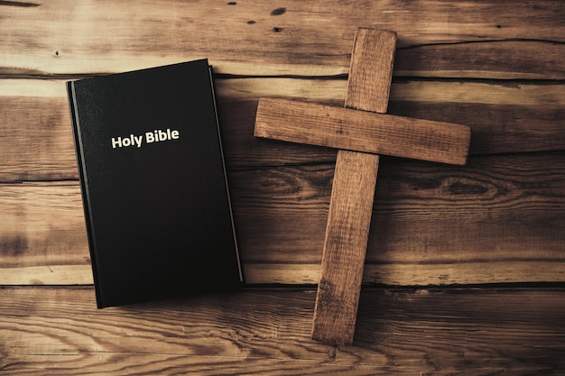 Holy Bible and cross