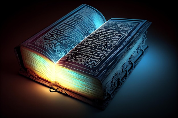 Holy Bible with light emitting fromgenerative ai