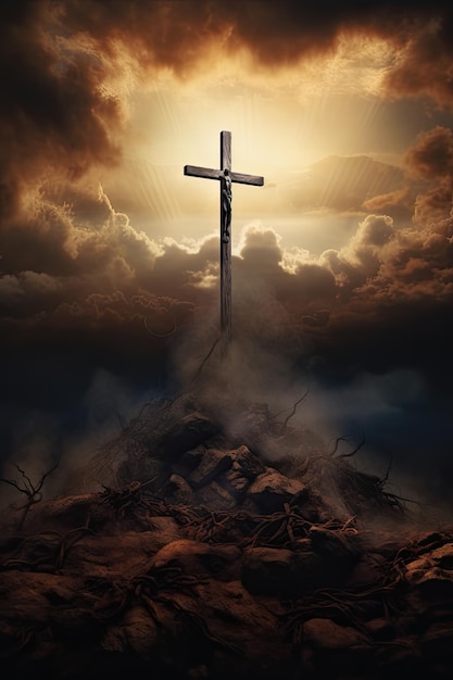 Premium Photo | Holy cross symbolizing the death and resurrection of ...