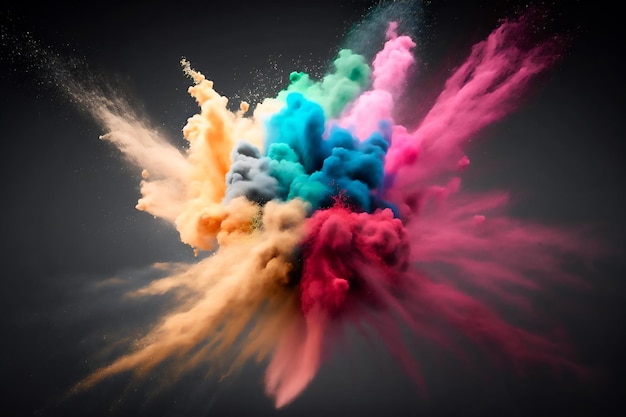 Photo holy festival colored powder