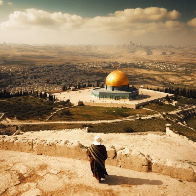 Above the Holy Horizon a drone captures AlAqsa Mosque amidst religious unity