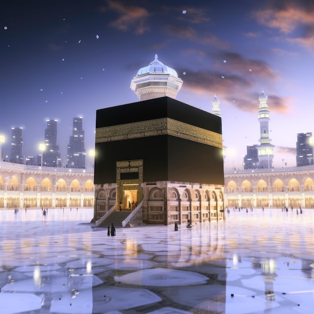 The Holy Kaaba is the center of Islam Located in Masjid Al Haram in Mecca