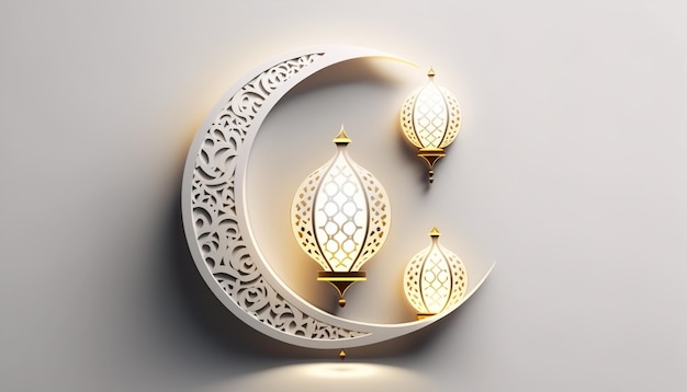 Holy Ramadan Kareem moon. Month of fasting for Muslims.