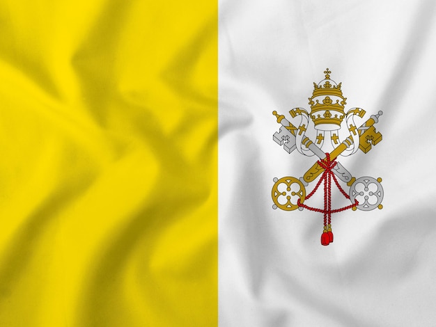 Photo holy see flag on fabric