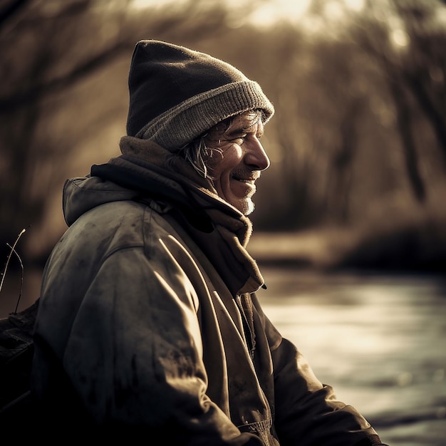 Foto hombre pescador