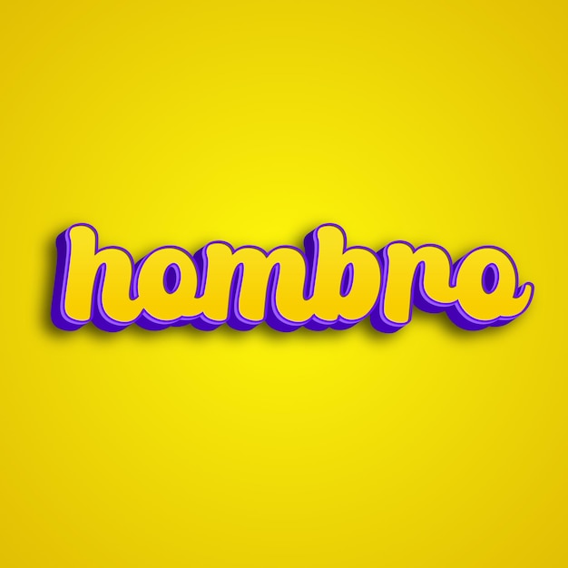 hombro typography 3d design yellow pink white background photo jpg