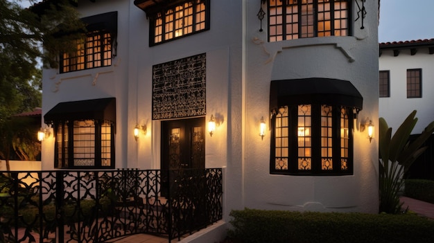 Photo home architecture design in colonial style with centered front door