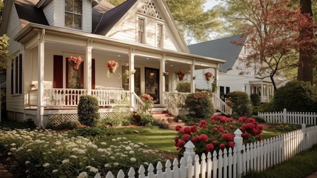 Home architecture design in Traditional Style with Front porch