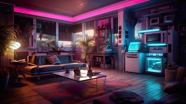 Home automation systems Synthwave ai generate