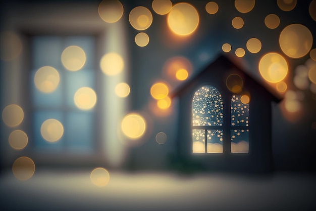 Home background blurred with abstract window bokeh for texture