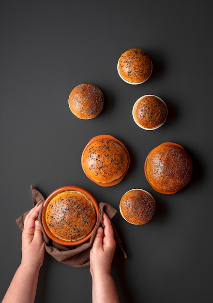 Home-baked bread with poppy seeds