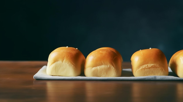 Home baked dinner rolls Illustration AI GenerativexA