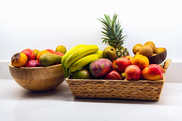 Home baskets with fruits