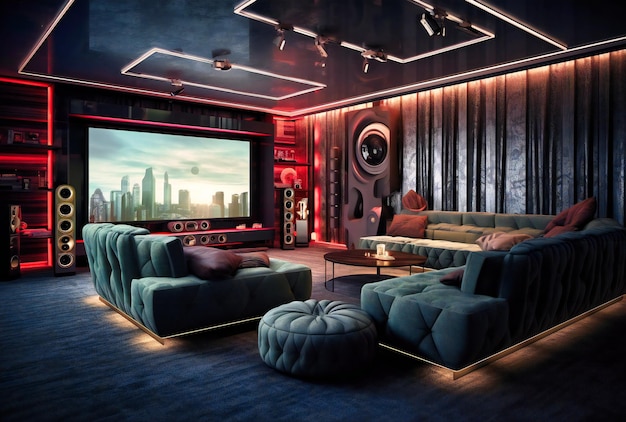 The home cinema is spacious in terms of furniture and entertainment