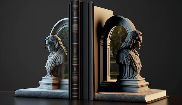 Home decor creative modern bookends interior design AI Generated image