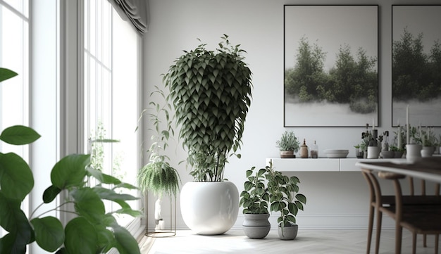 Home decor indoor beste potplanten interieurontwerp AI Gegenereerde afbeelding